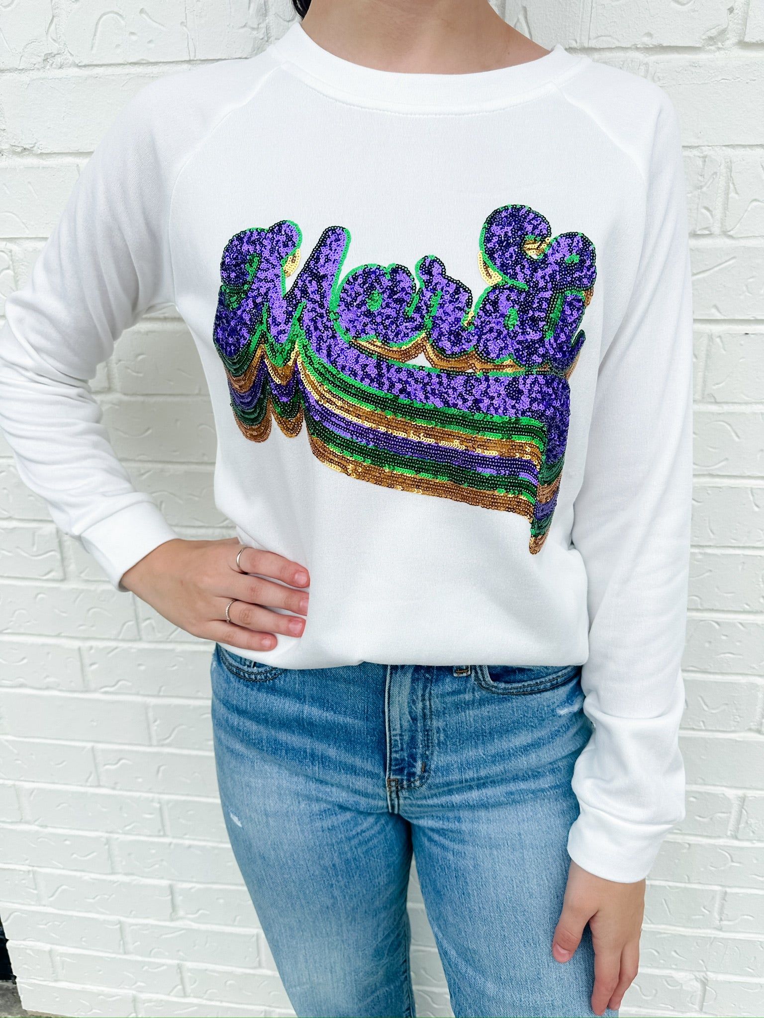 Mardi Layered Letters Sweatshirt sold by Mimosa product image thumbnail 2