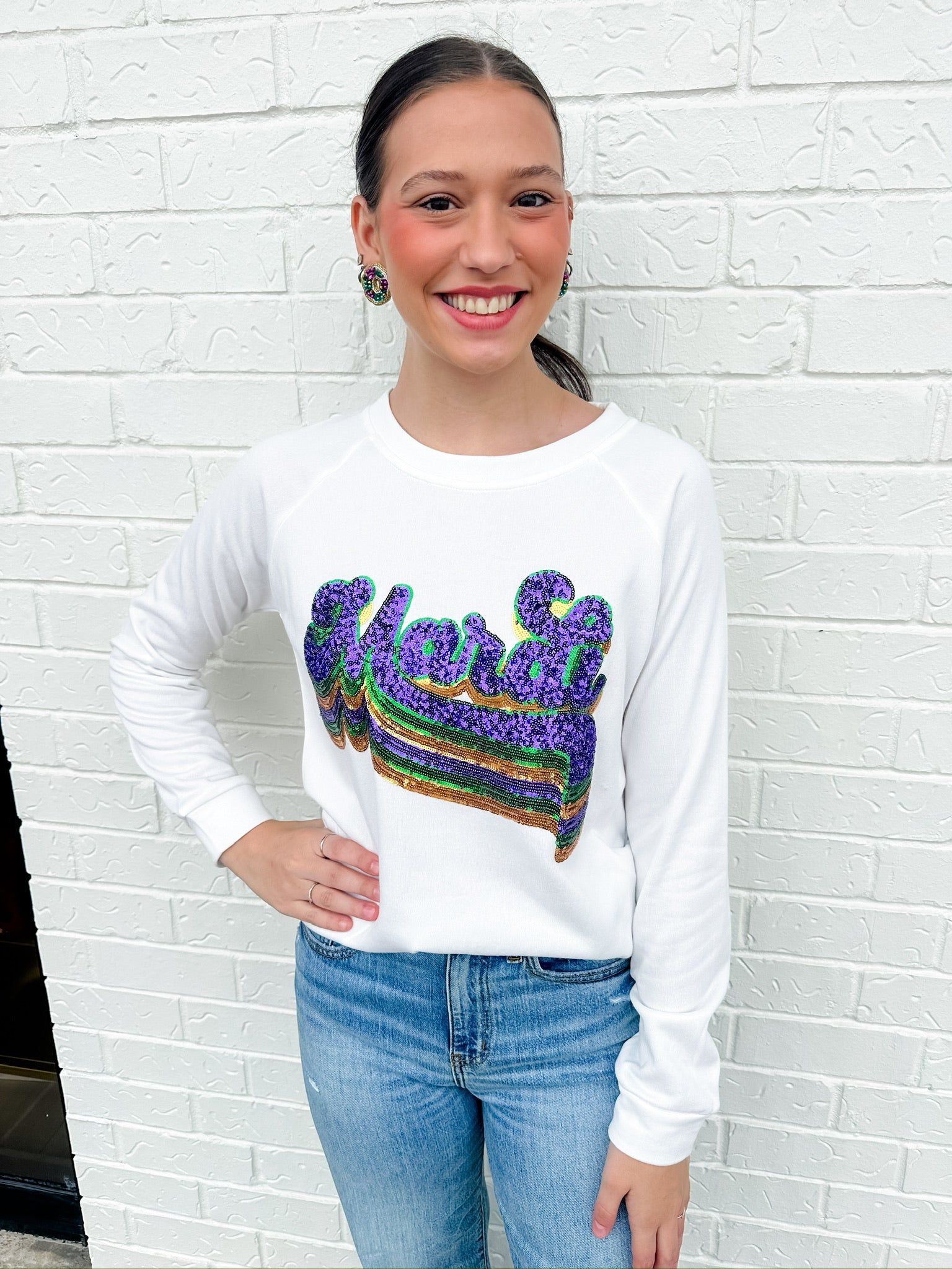 Mardi Layered Letters Sweatshirt sold by Mimosa product image thumbnail 3