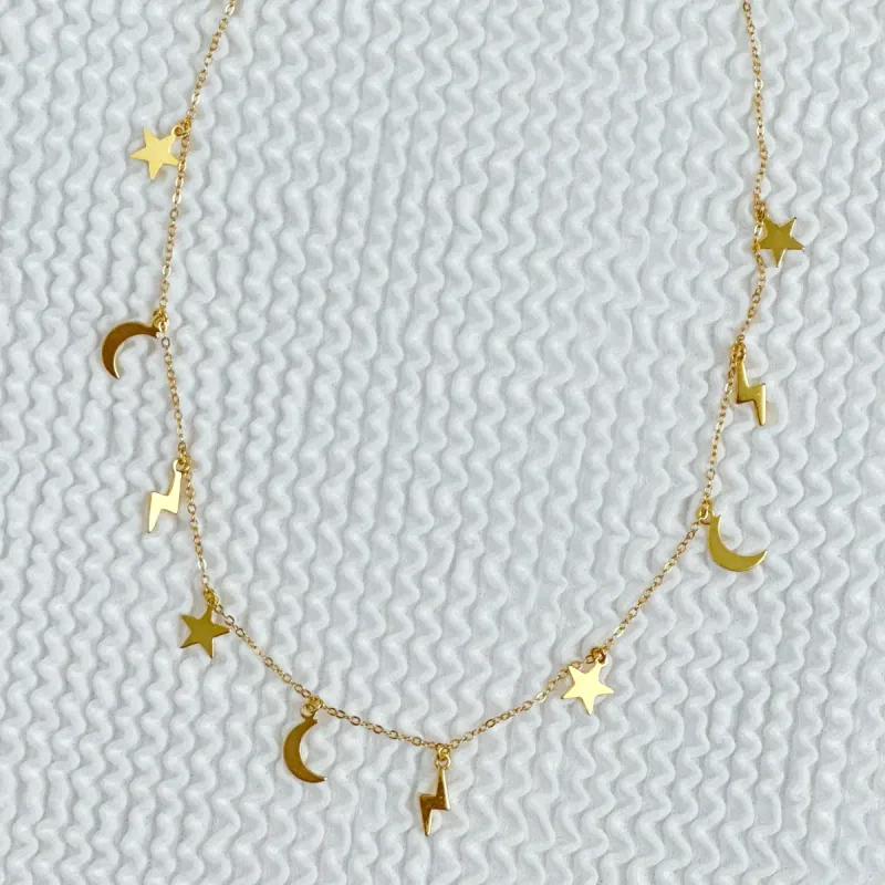Mini Celestial Charm Necklace sold by Mimosa