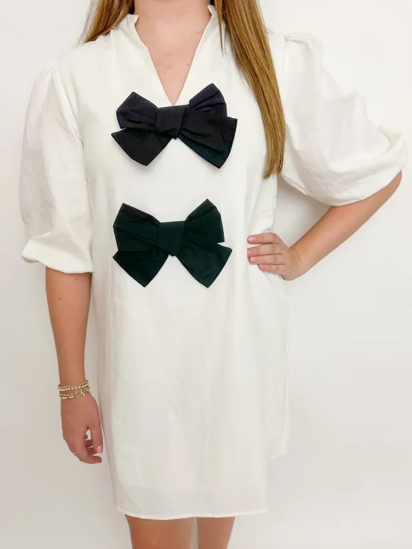 Bea Bow Front Mini Dress sold by Mimosa