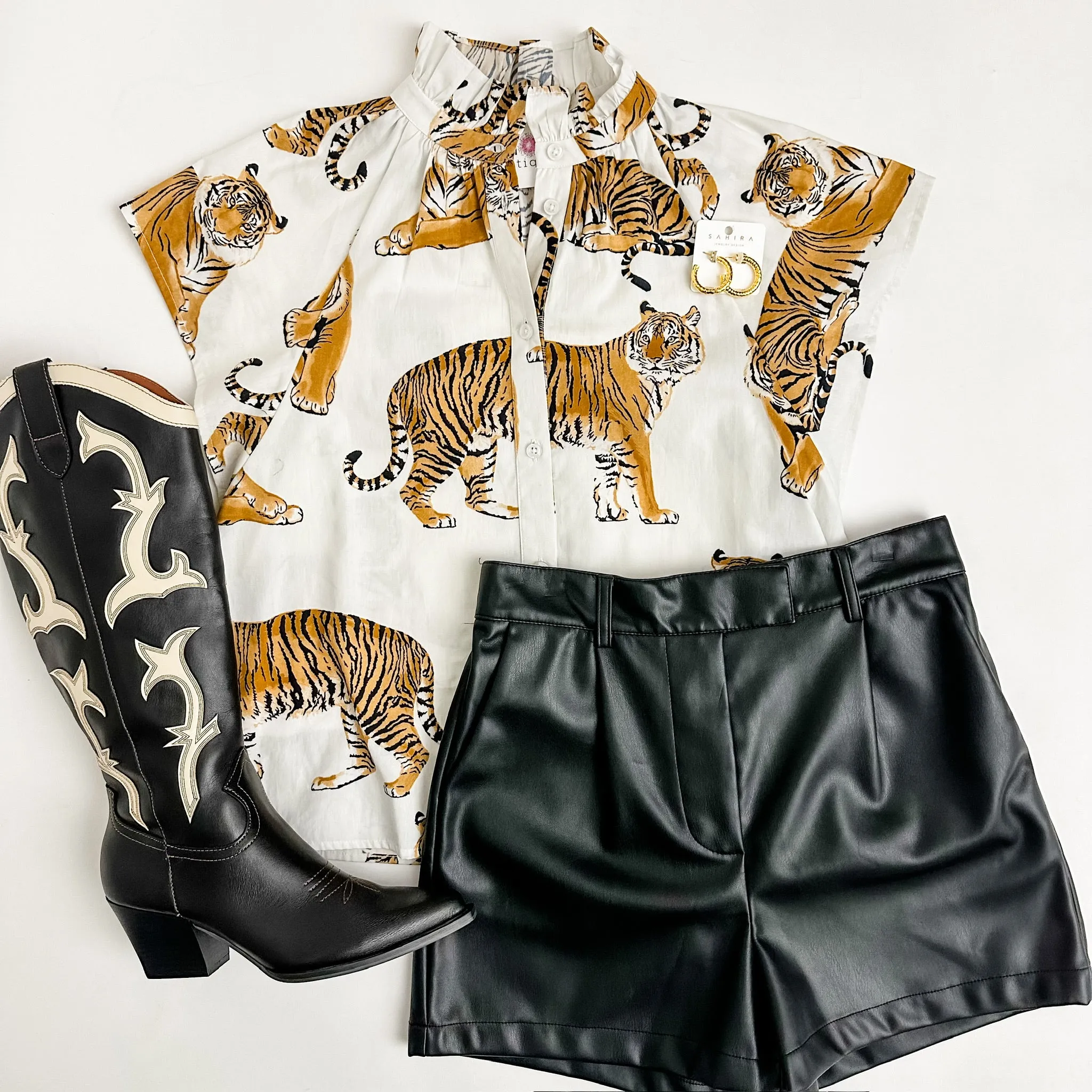 The Tigers Poplin Blouse sold by Mimosa