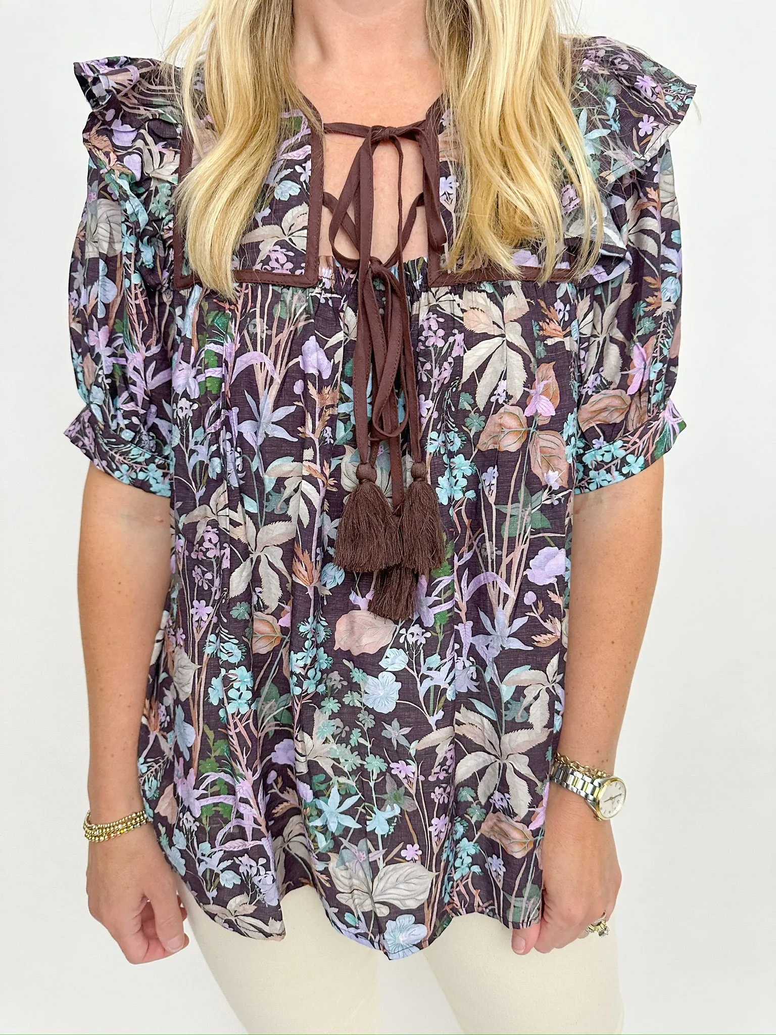 Floral Creek Tie Blouse sold by Mimosa product image thumbnail 2