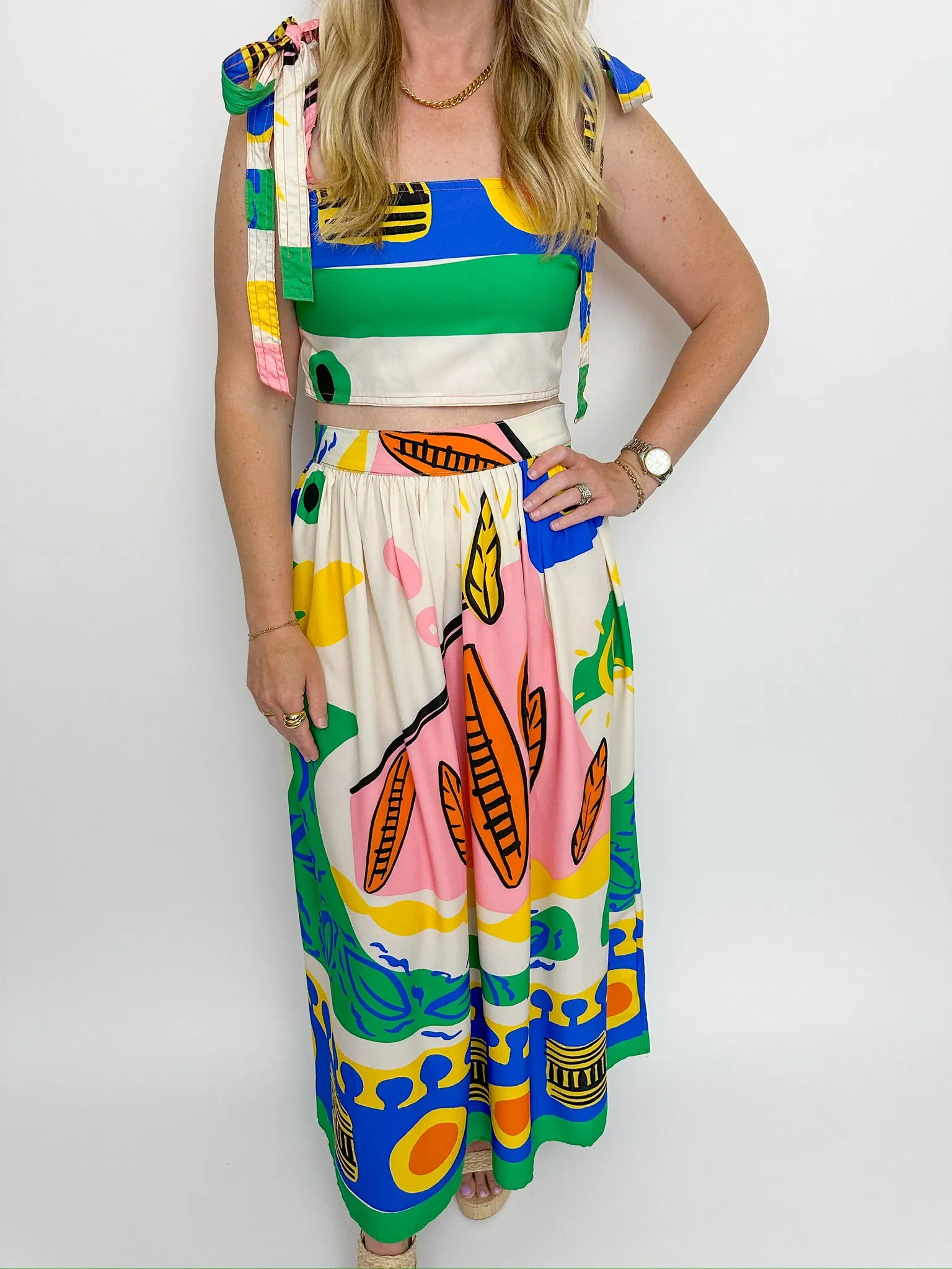 Ibiza Abstract Crop & Maxi Skirt Set sold by Mimosa product image thumbnail 4
