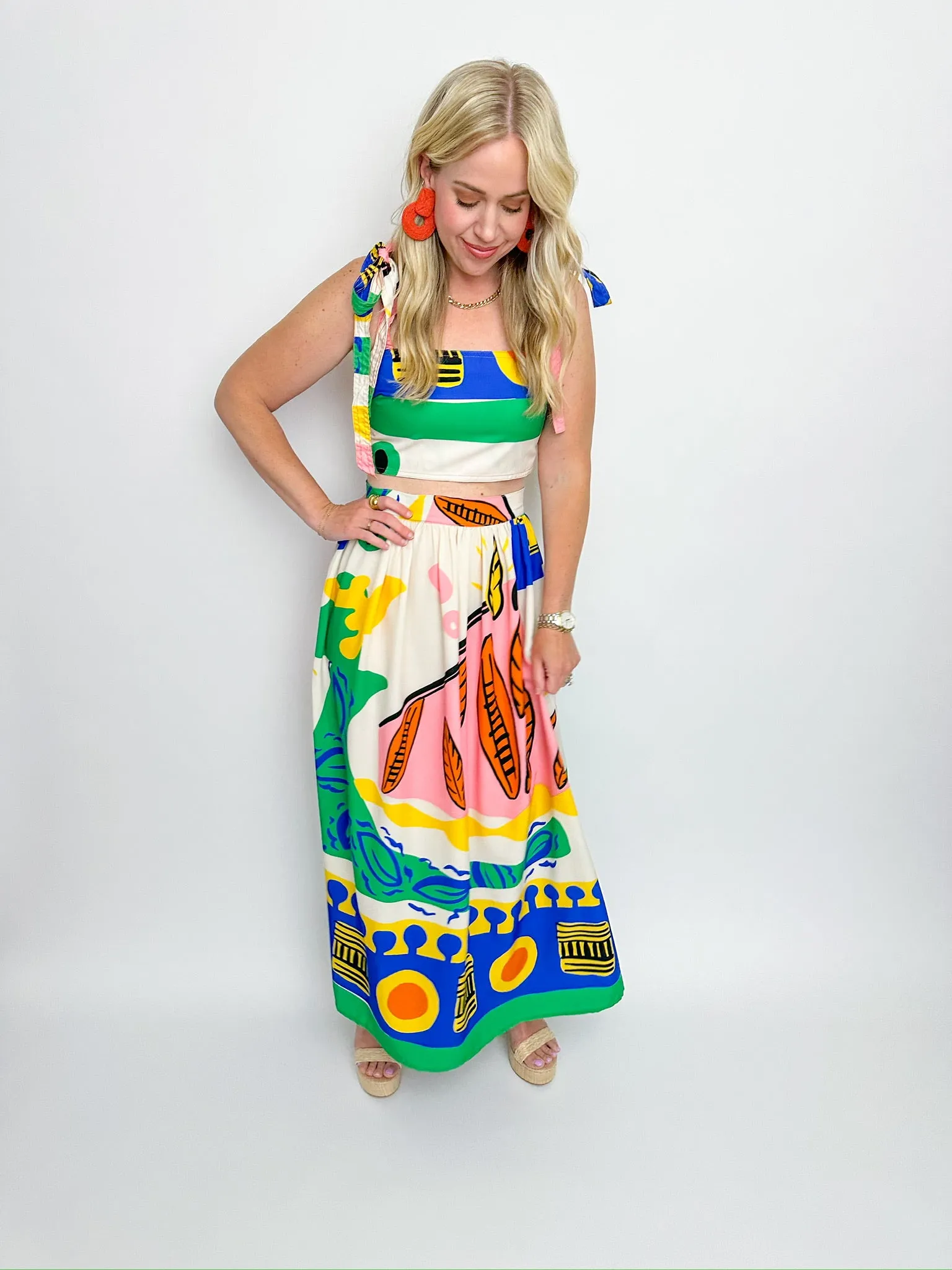 Ibiza Abstract Crop & Maxi Skirt Set sold by Mimosa product image thumbnail 3