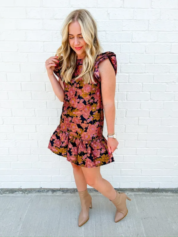 Empress Floral Jacquard Mini Dress sold by Mimosa