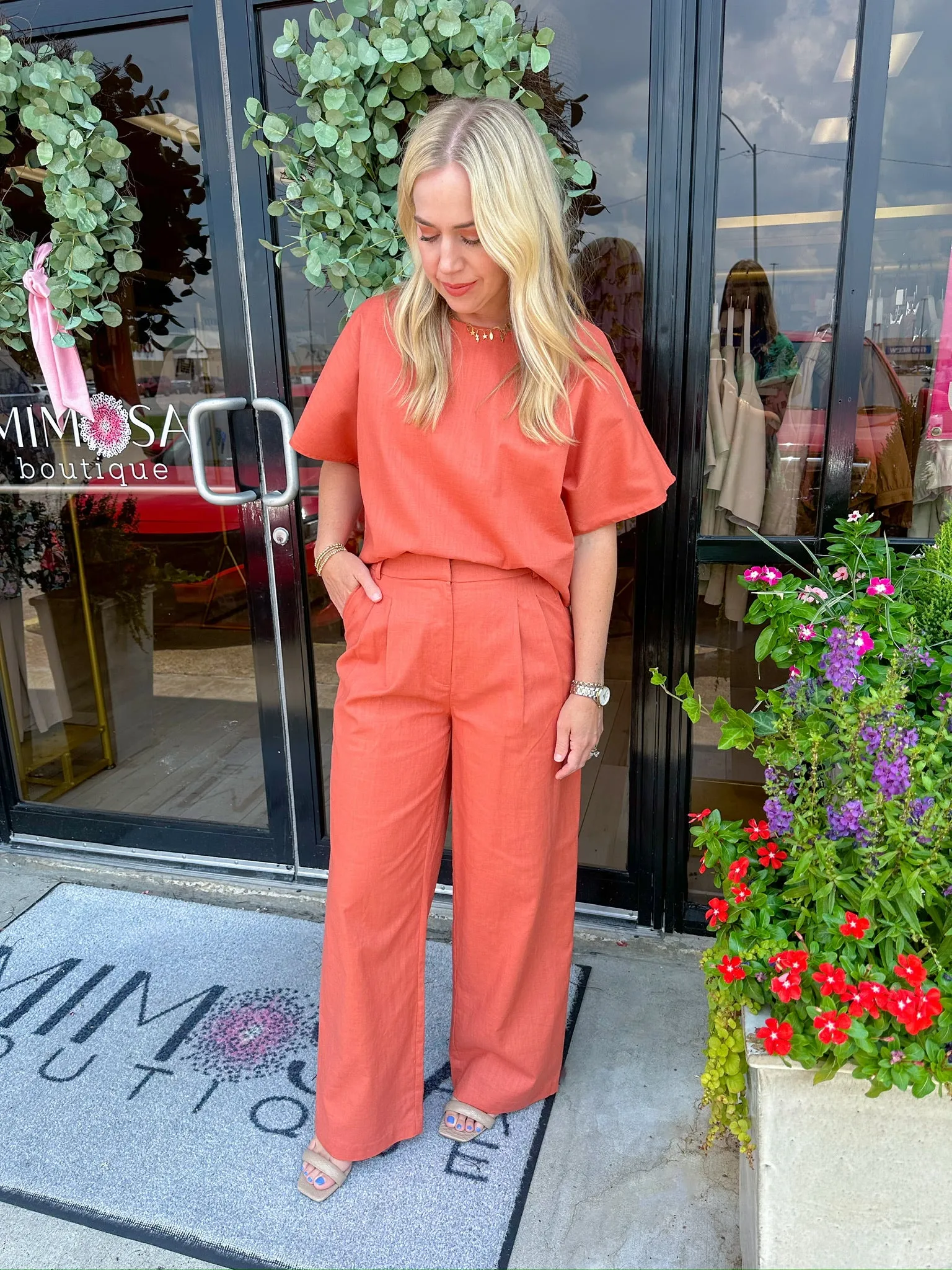 Joey Pleated Linen Pant sold by Mimosa product image thumbnail 3