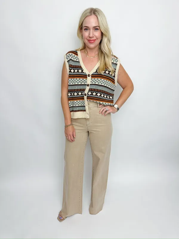 Geometric Striped Sweater Vest sold by Mimosa