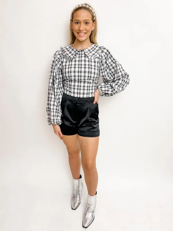 Sweet Take Plaid Collared Blouse sold by Mimosa
