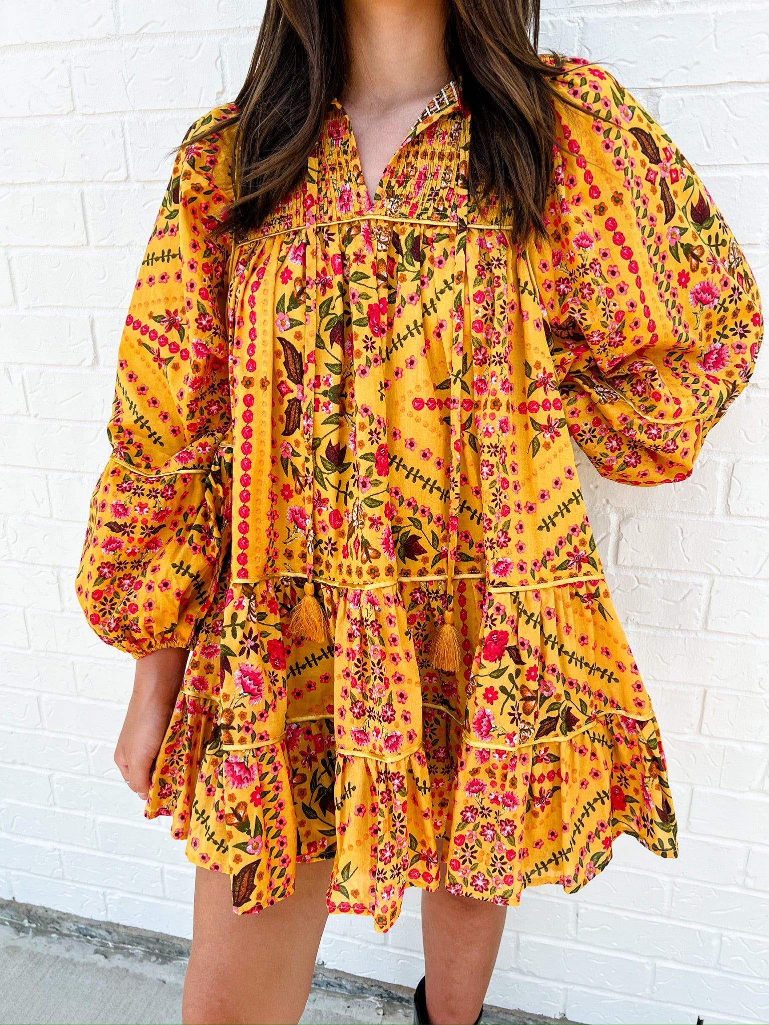 Marin Floral LS Mini Dress sold by Mimosa product image thumbnail 2