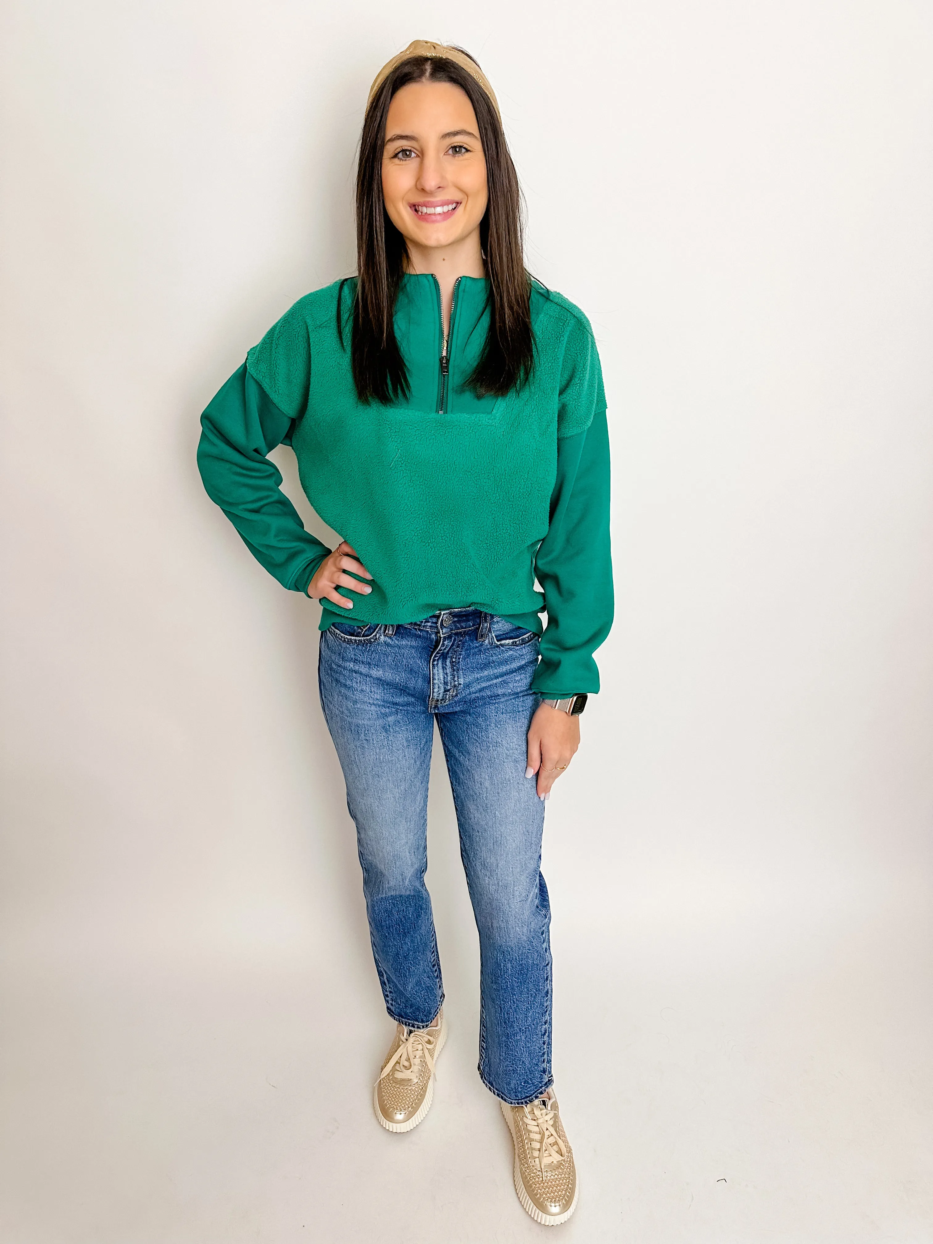 Mix Up Sherpa Pullover sold by Mimosa