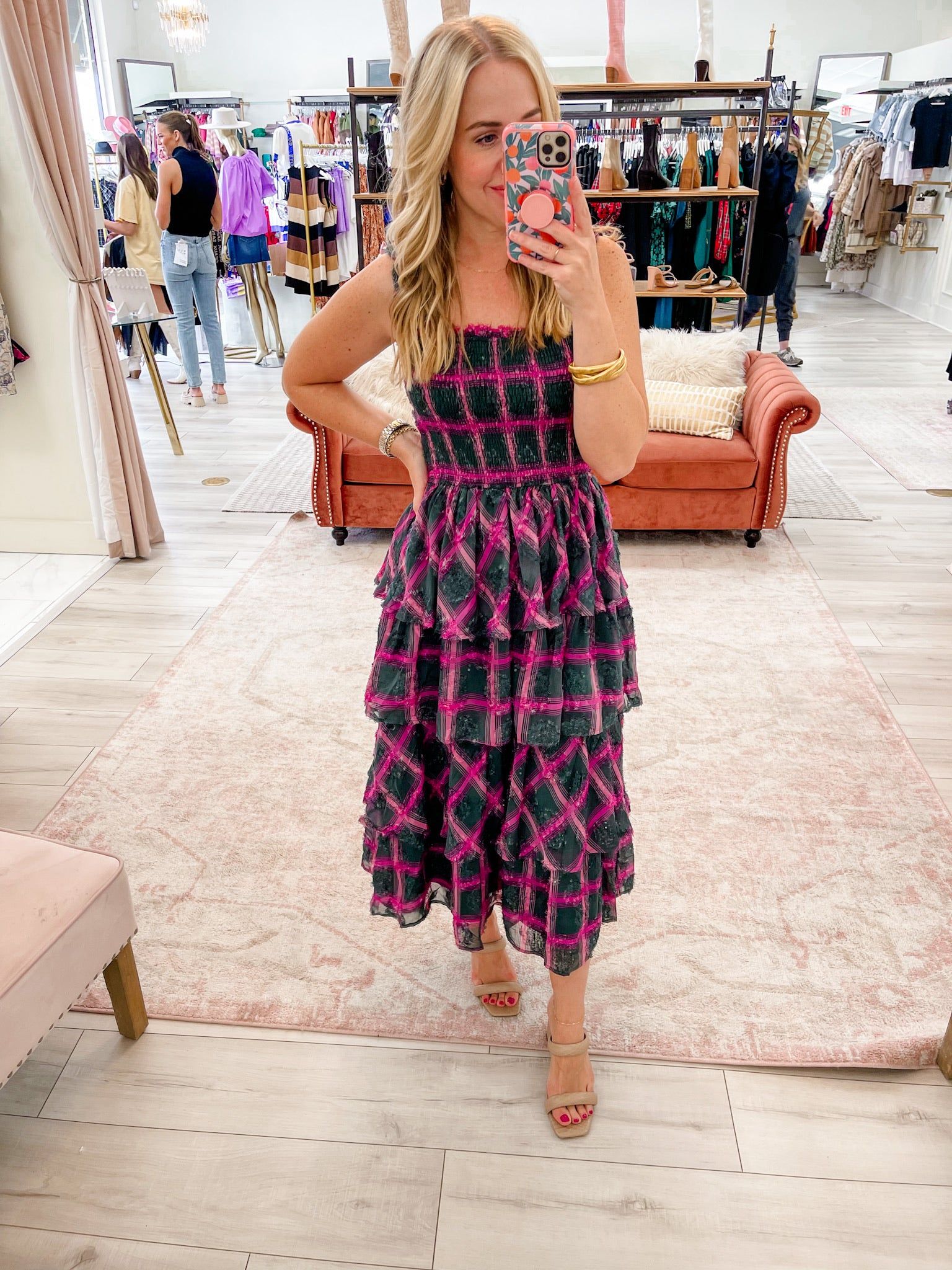 Pick Me Up Plaid Maxi Dress sold by Mimosa product image thumbnail 3