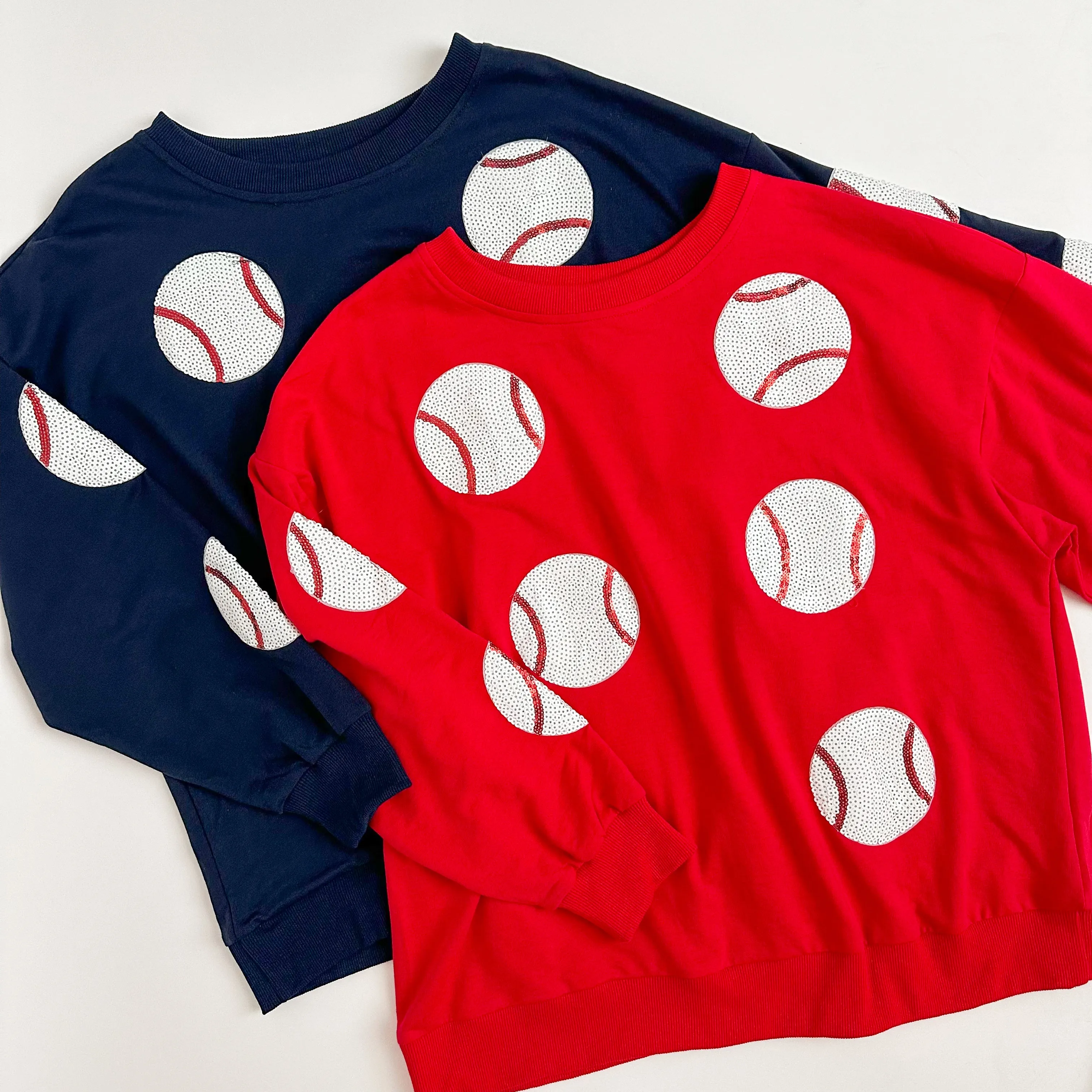 Sequin Baseball Patch Pullover sold by Mimosa