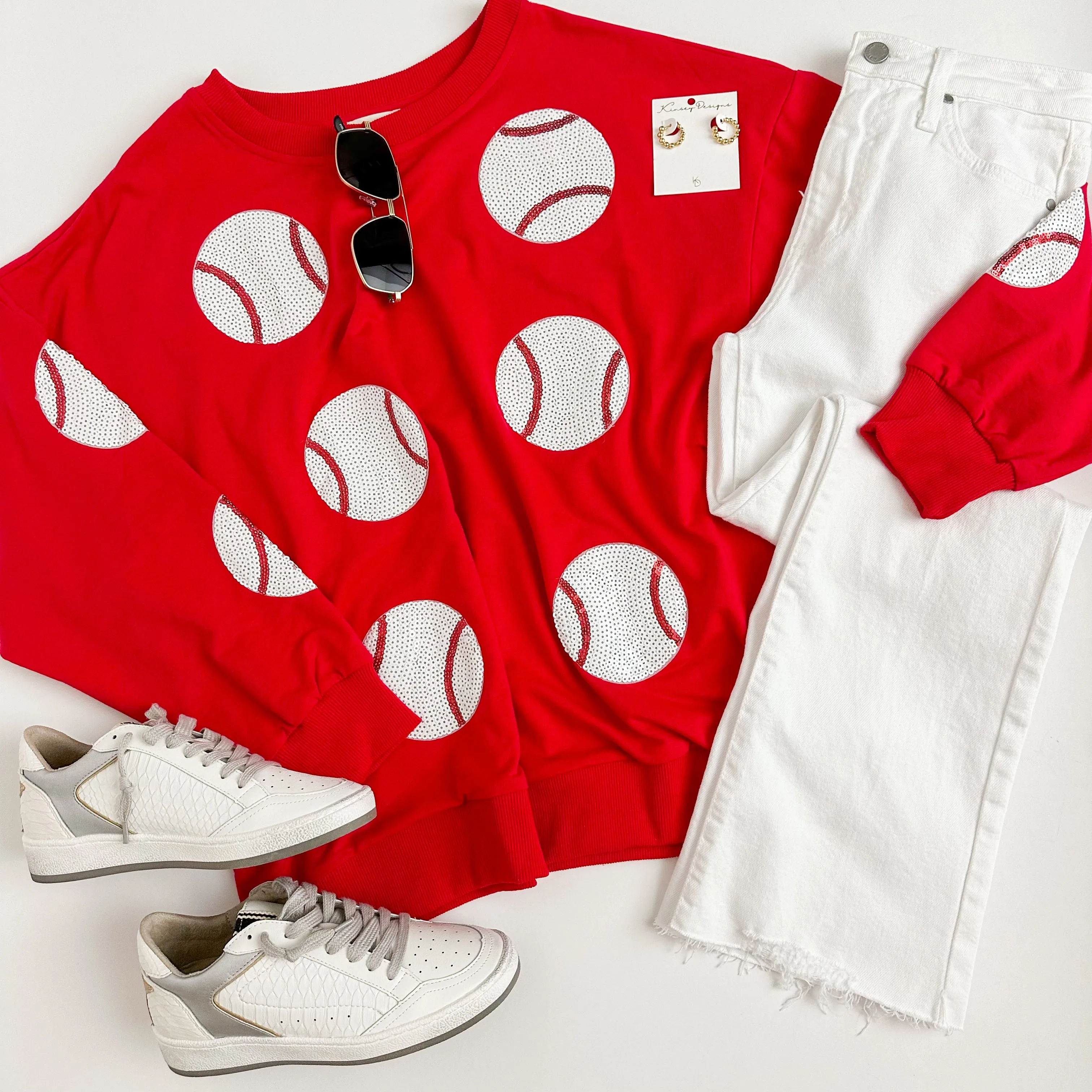 Sequin Baseball Patch Pullover sold by Mimosa product image thumbnail 3