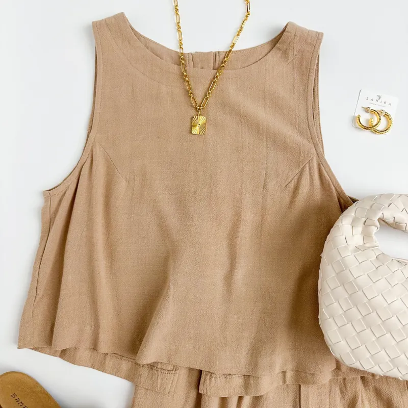 Shoreline Linen Tank sold by Mimosa