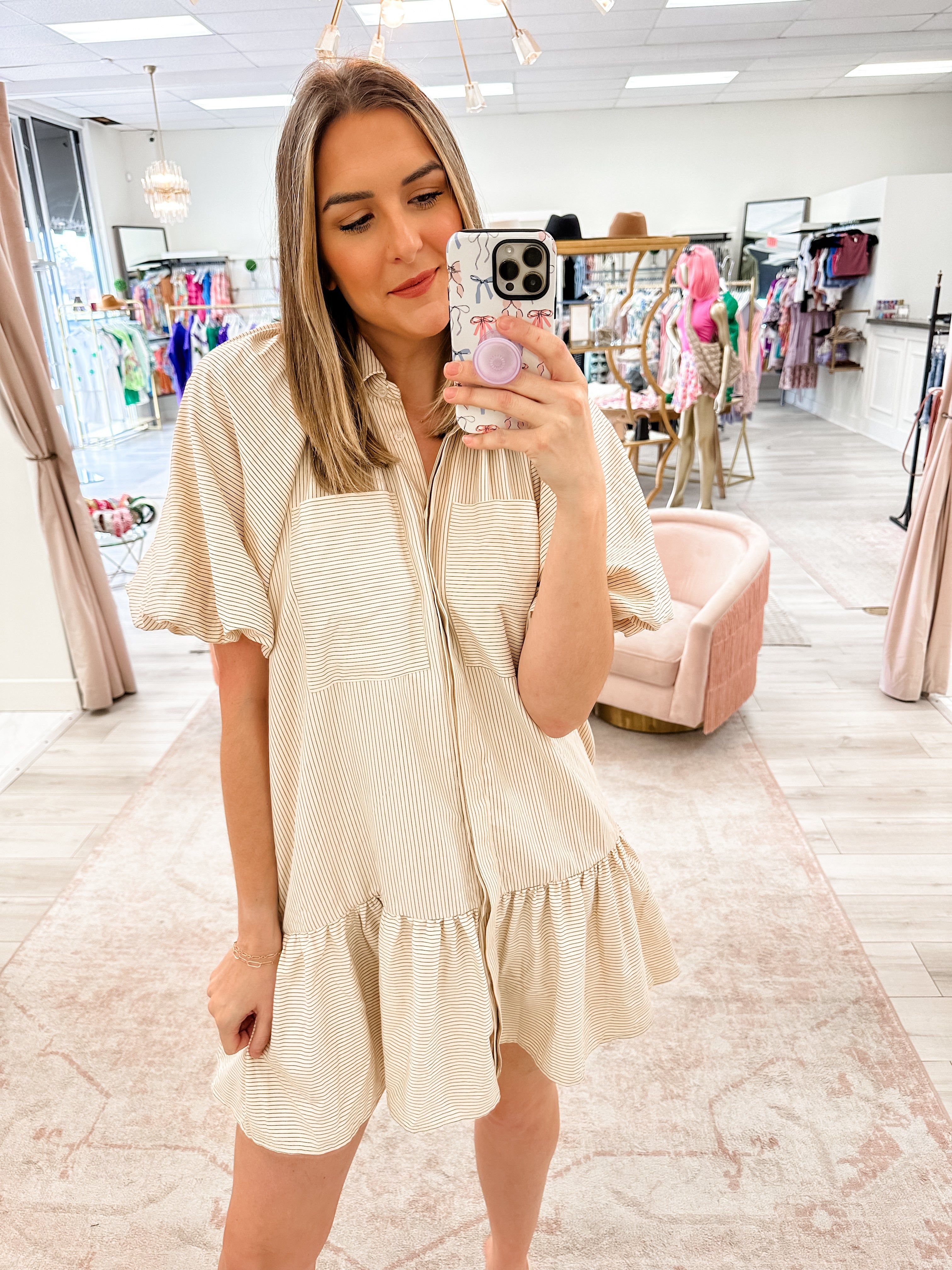 Kate Stripe Ruffle Bottom Dress sold by Mimosa product image thumbnail 2