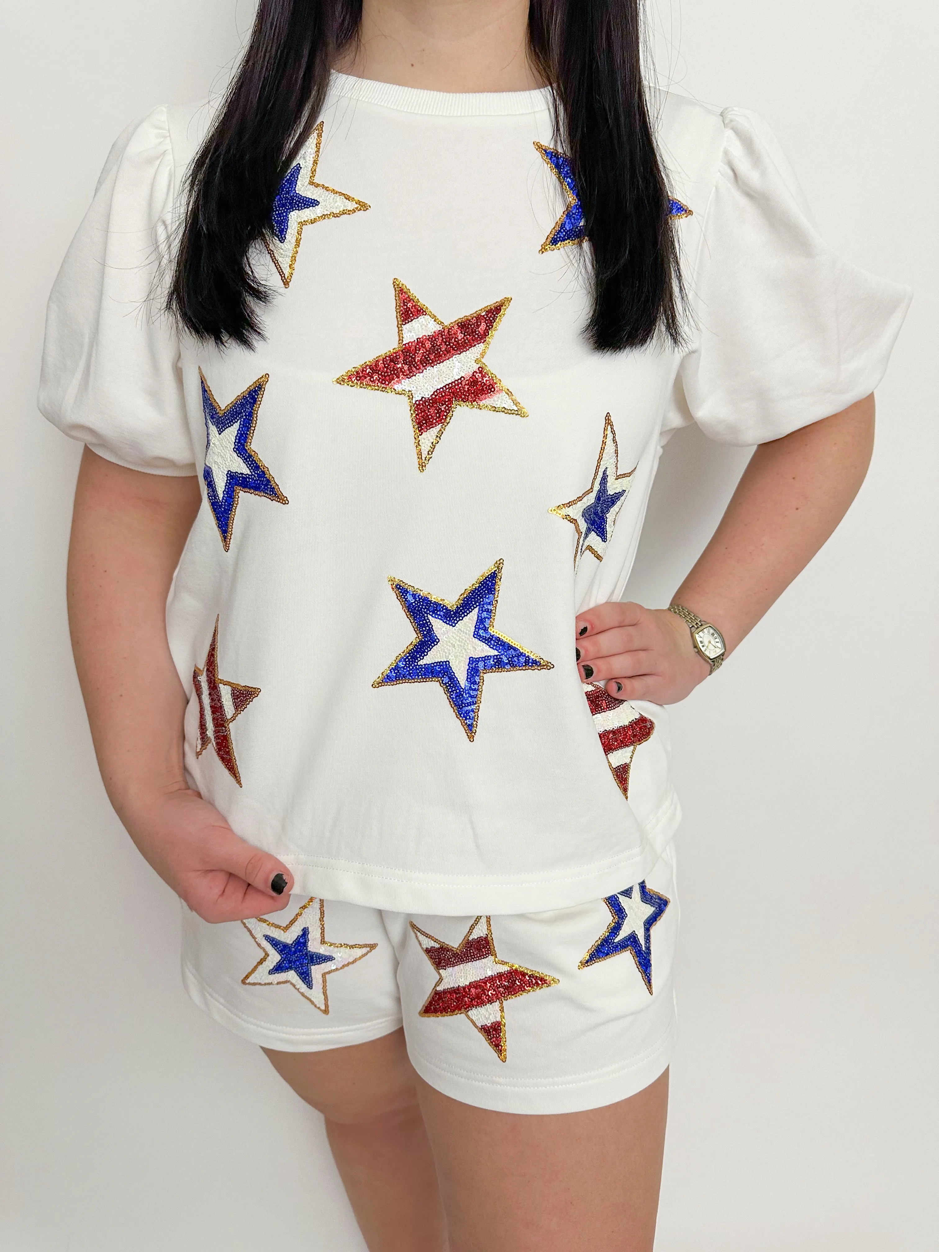 Star Spangled Puff Sleeve Top sold by Mimosa product image thumbnail 2