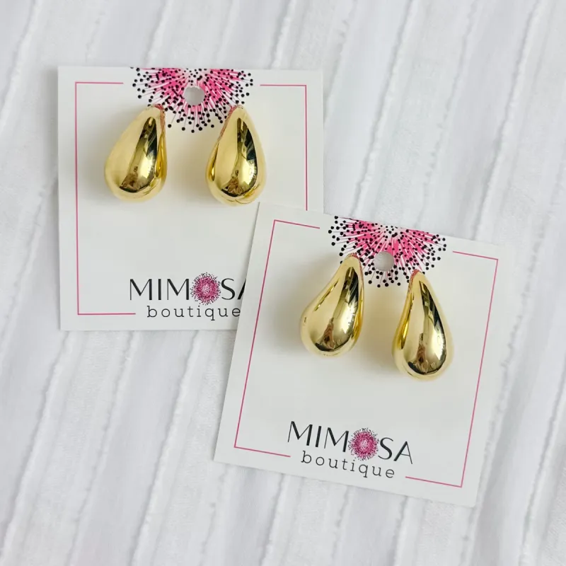 Smooth Water Drop Stud sold by Mimosa