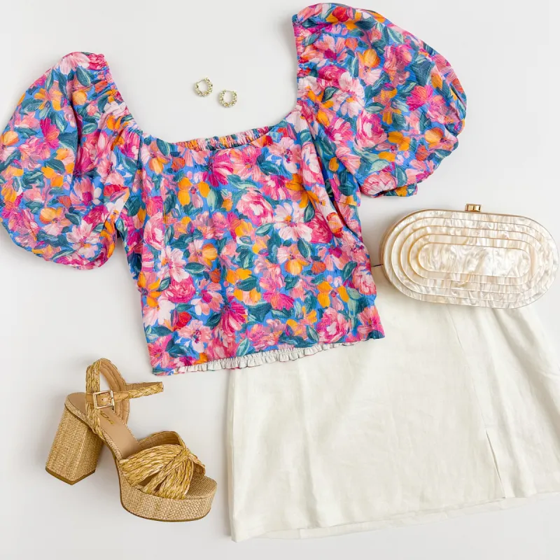 Lei Balloon Sleeve Top sold by Mimosa