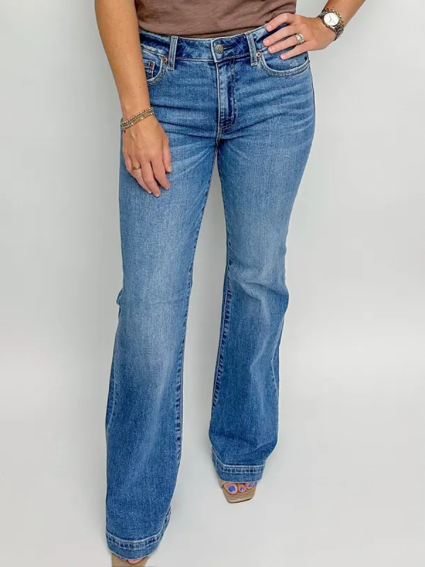 The Heartbreaker Mid Rise Flare Text Me sold by Mimosa