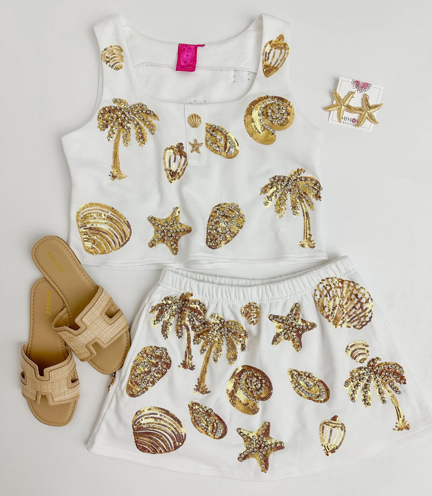 Sequin Gold Shell Tank sold by Mimosa product image thumbnail 4