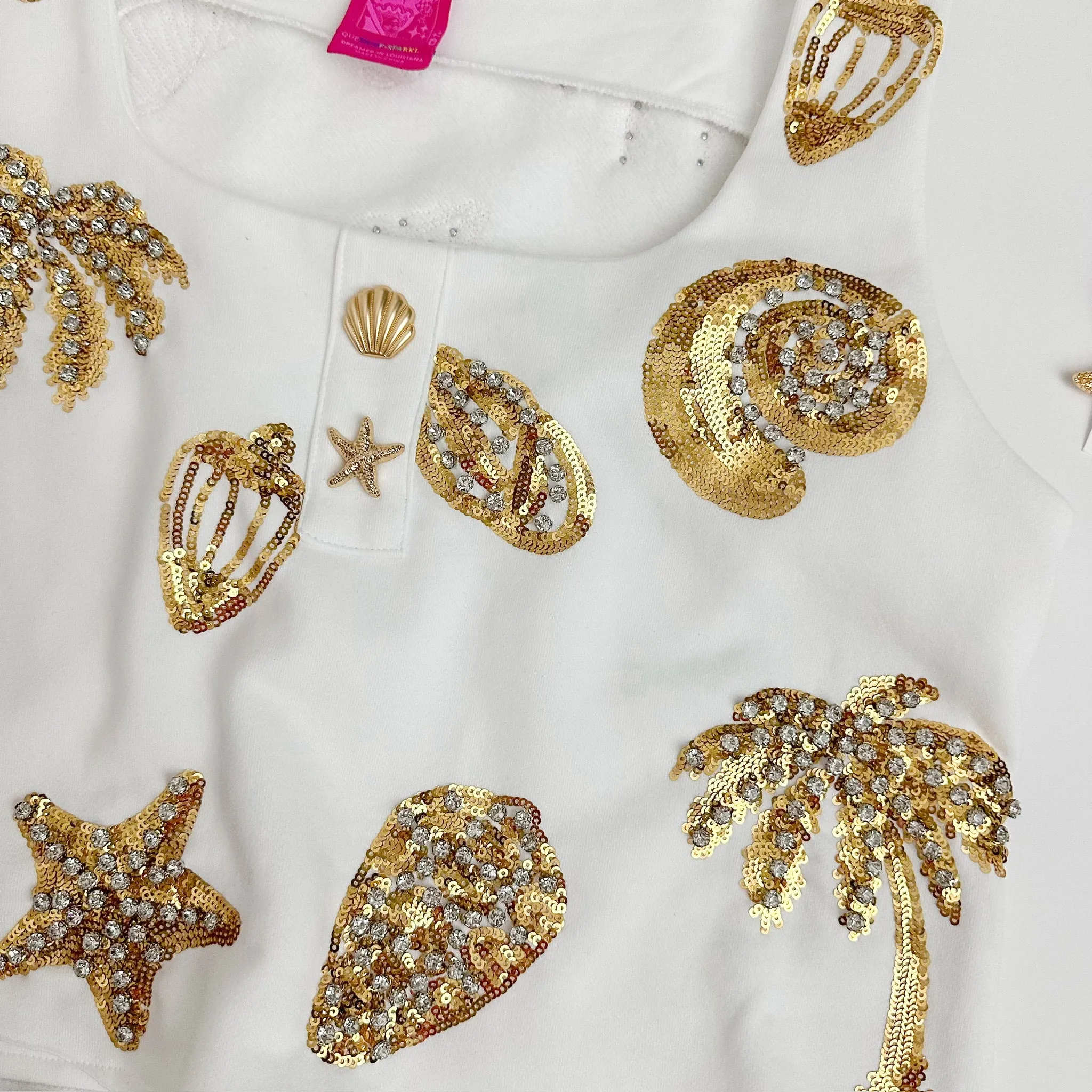 Sequin Gold Shell Tank sold by Mimosa product image thumbnail 5