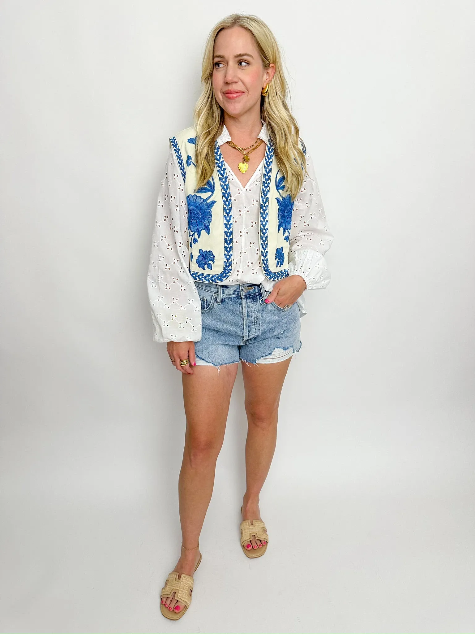 Mary Elise Eyelet Long Sleeve Blouse sold by Mimosa product image thumbnail 2