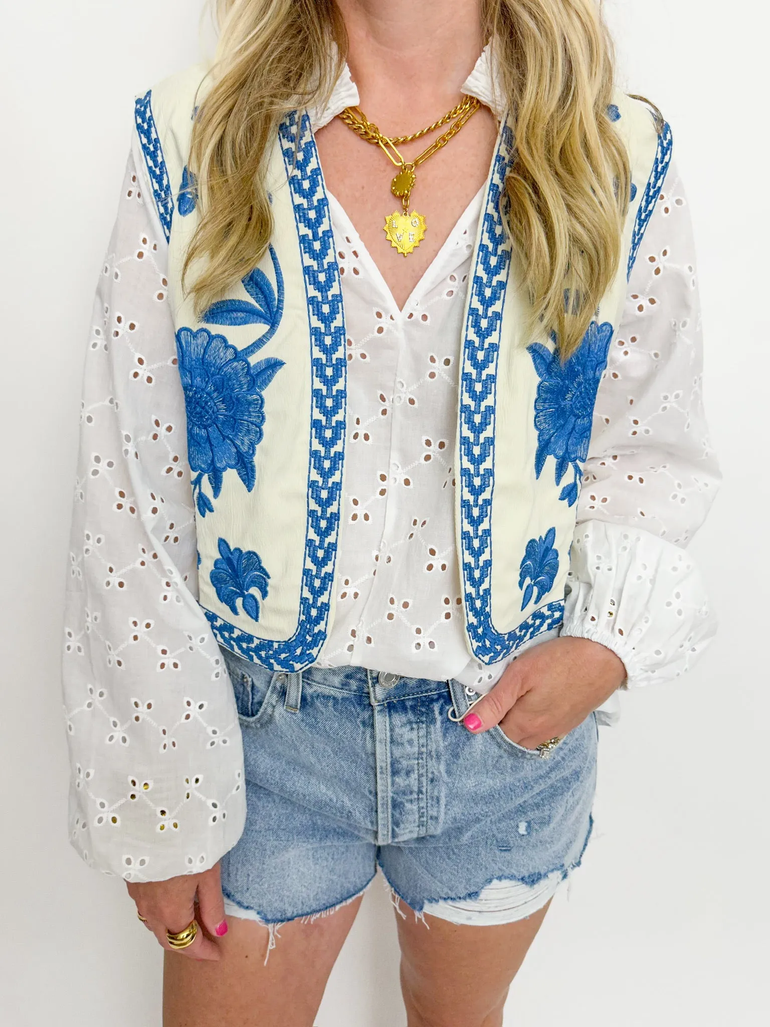 Mary Elise Eyelet Long Sleeve Blouse sold by Mimosa product image thumbnail 4