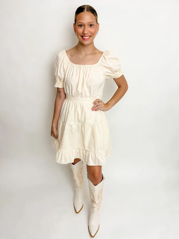 Blanche Pleat Detail Mini Dress sold by Mimosa
