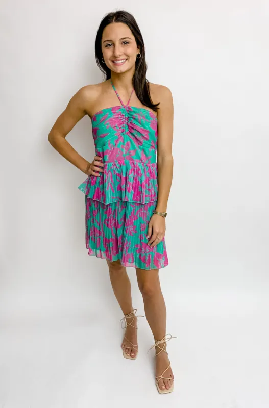 Ruched Bust Tiered Mini Dress sold by Mimosa