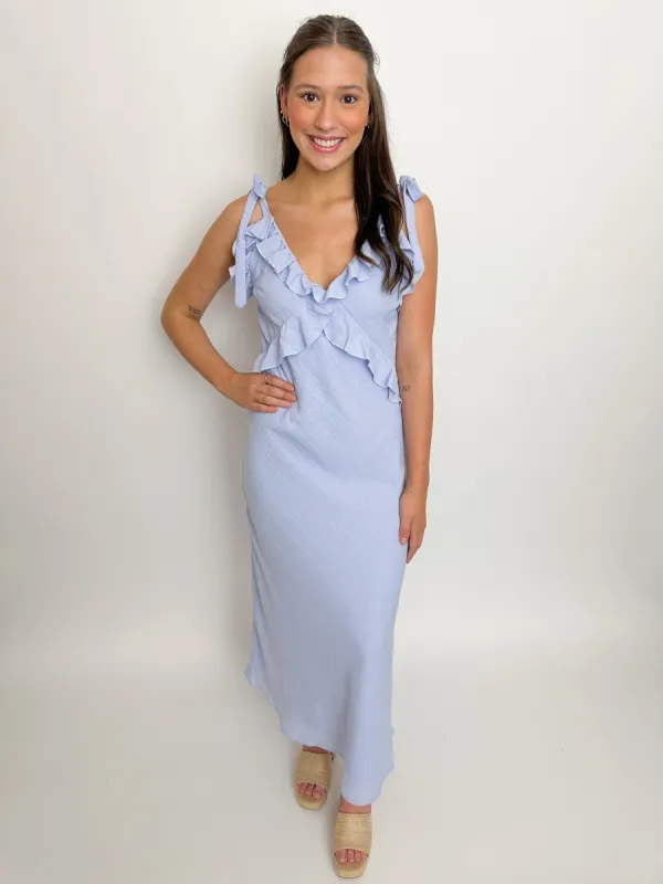Lagoon Ruffle Detail Maxi Dress sold by Mimosa