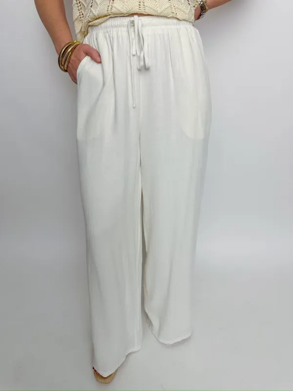 Sugarloaf Pull On Linen Pant sold by Mimosa