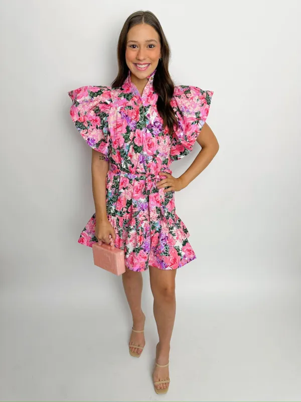 Abbey Belted Mini Dress Royalty sold by Mimosa