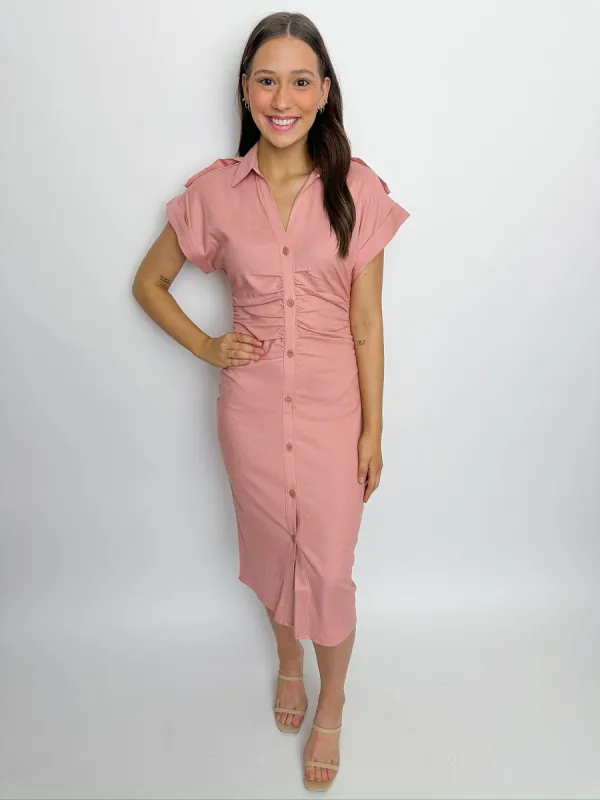Cambrie Linen Midi Dress sold by Mimosa
