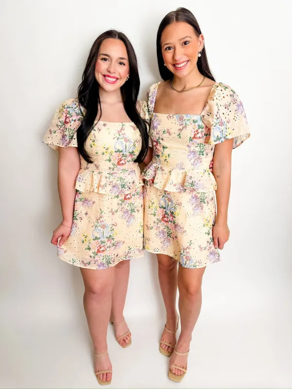 Bianca Eyelet Floral Mini Dress sold by Mimosa