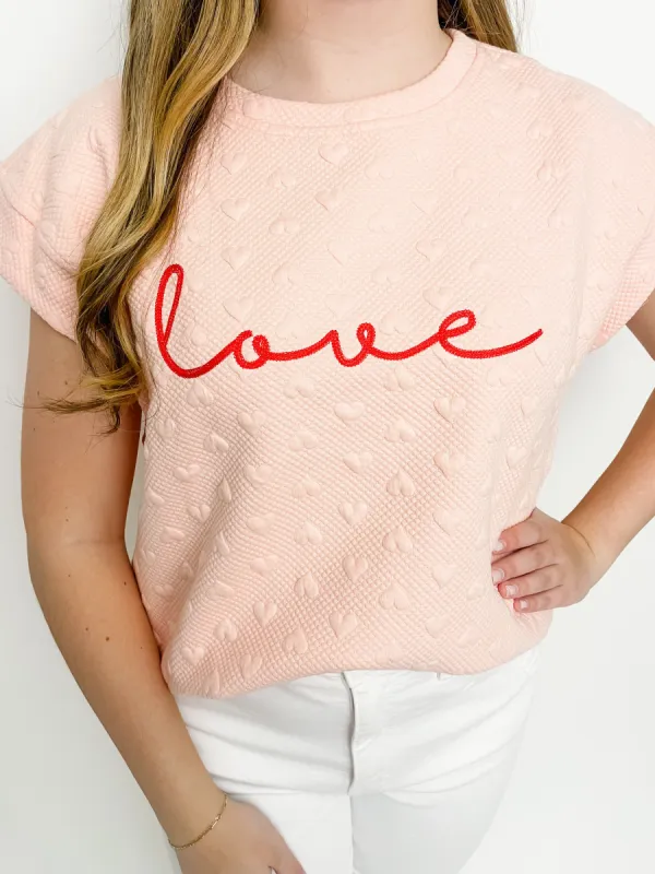 Love Textured Heart Top sold by Mimosa