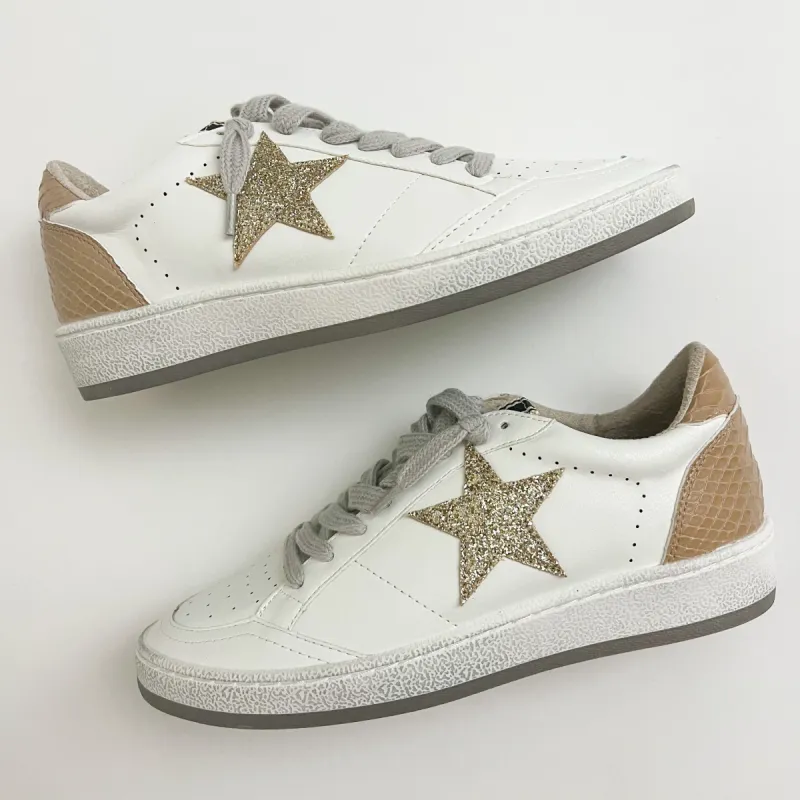 Paz Sneaker Taupe Snake sold by Mimosa