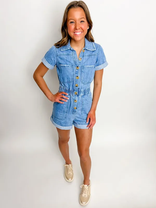 Cannon Romper Ocean Spray Denim sold by Mimosa