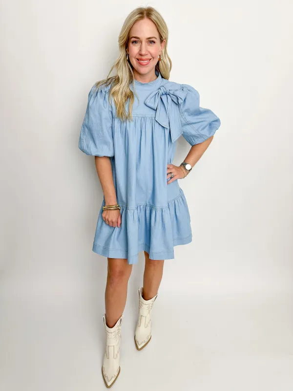 Hello Dolly Denim Mini Dress sold by Mimosa