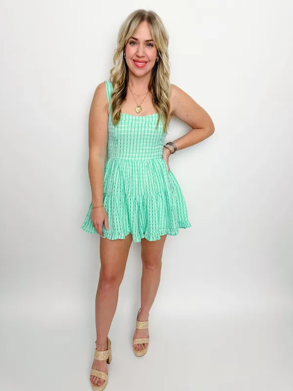Ellie Plaid Romper sold by Mimosa