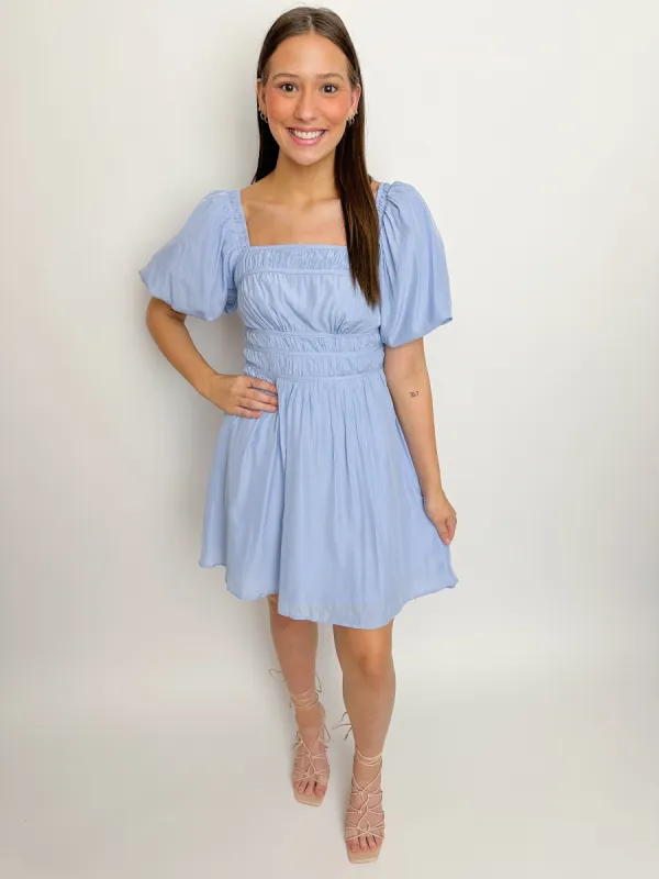 Penny Puff Sleeve Mini Dress sold by Mimosa