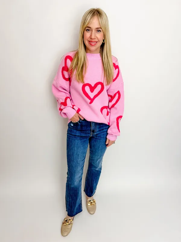 Graffiti Hearts Sweater made by Le Lis
