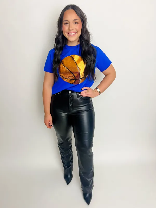 Sequin Basketball Tee Royal sold by Mimosa