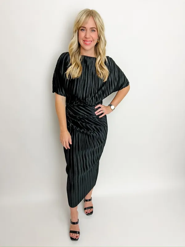 Set The Tone Pleated Midi Dress sold by Mimosa