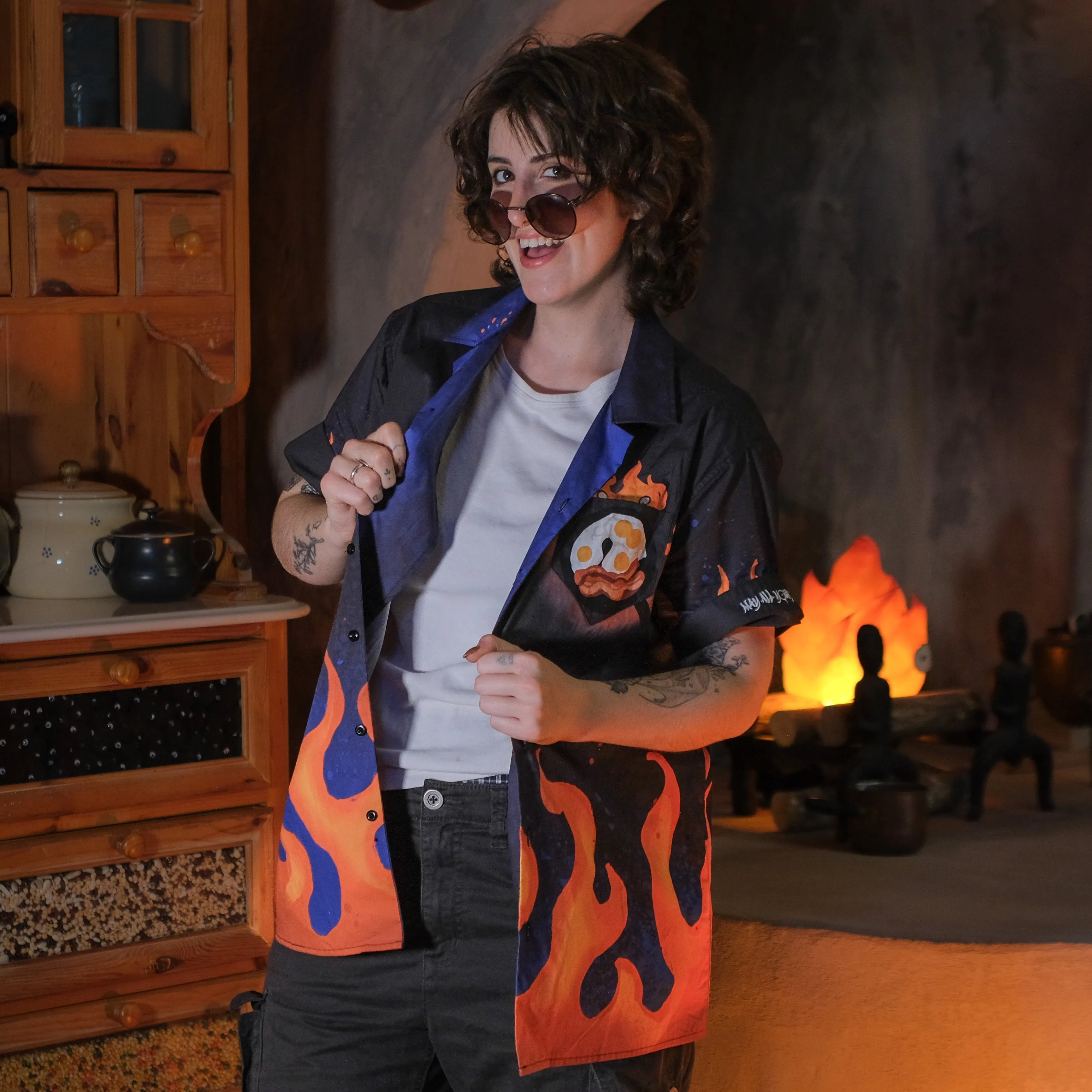 Demonspark Button-Up T-Shirt sold by Knock Thrice