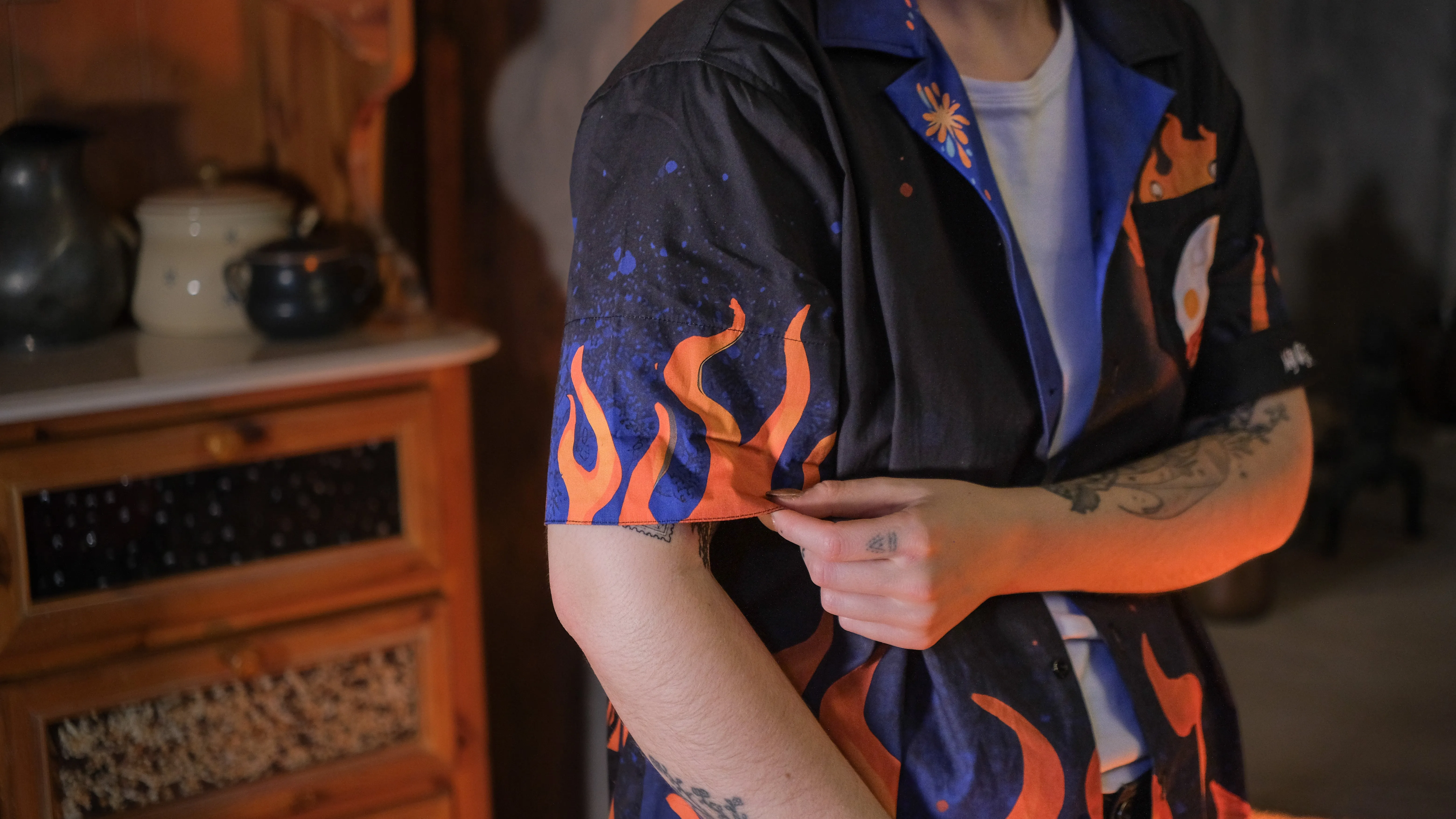 Demonspark Button-Up T-Shirt sold by Knock Thrice product image thumbnail 4