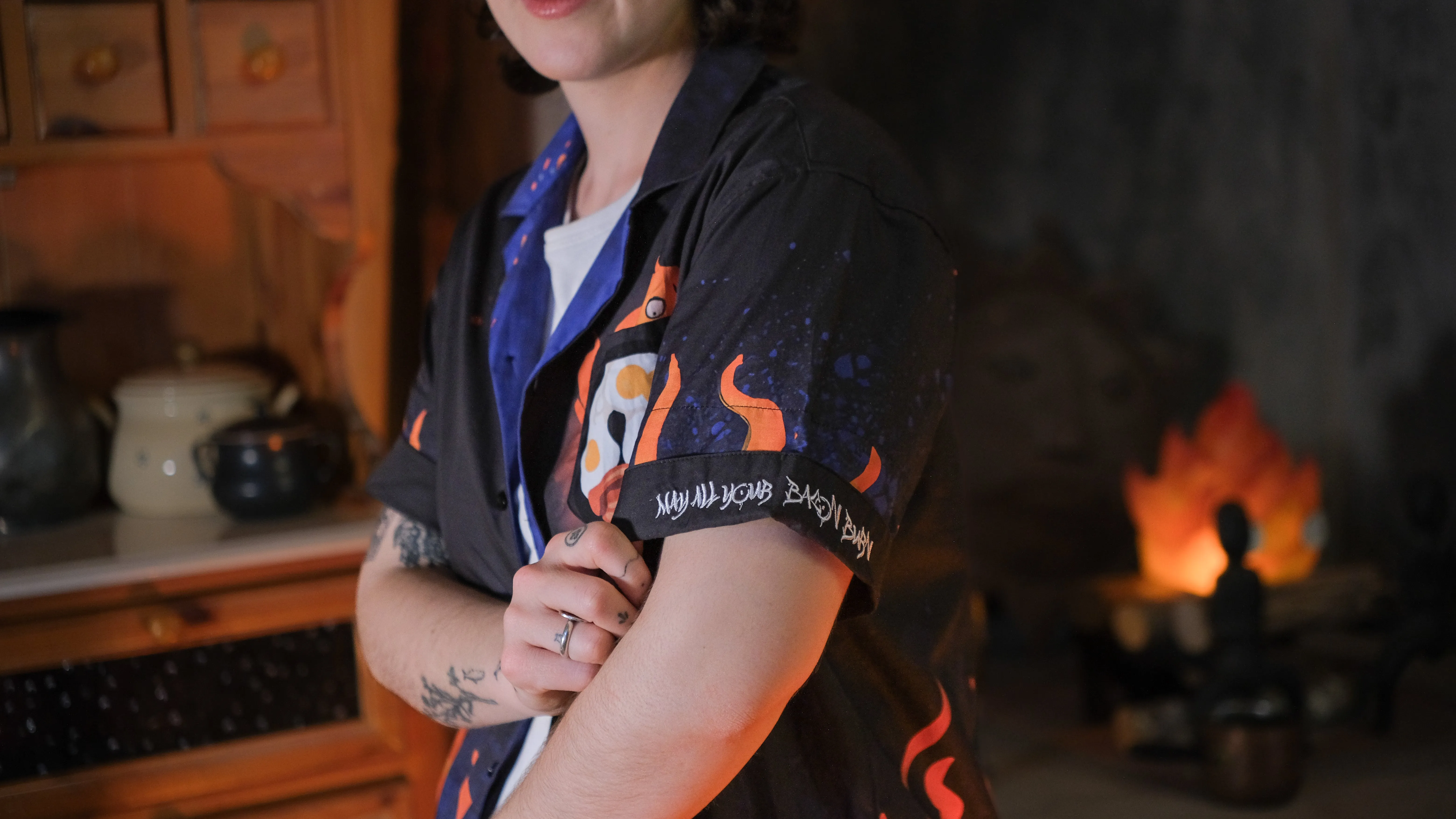 Demonspark Button-Up T-Shirt sold by Knock Thrice product image thumbnail 2