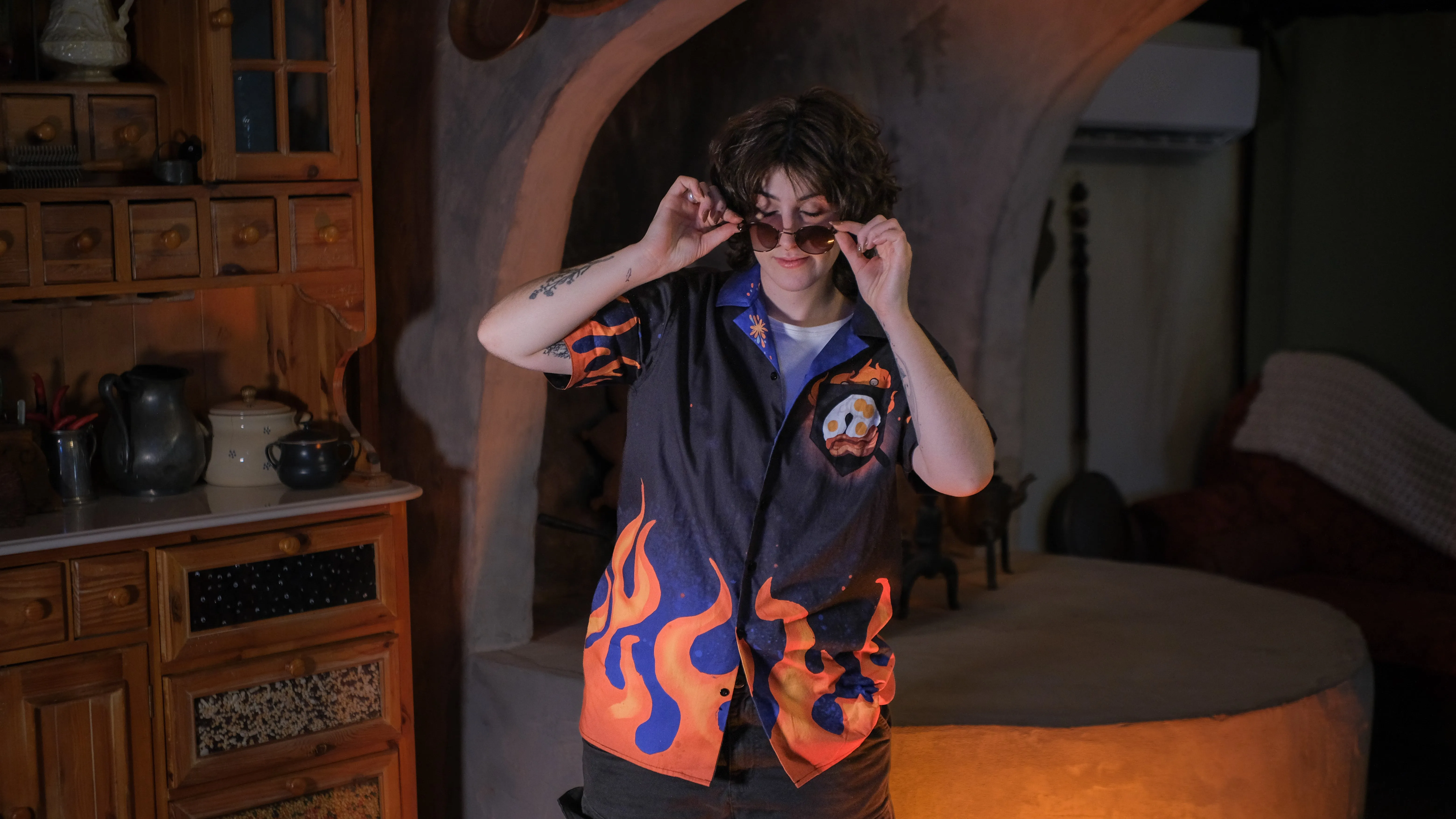 Demonspark Button-Up T-Shirt sold by Knock Thrice product image thumbnail 3