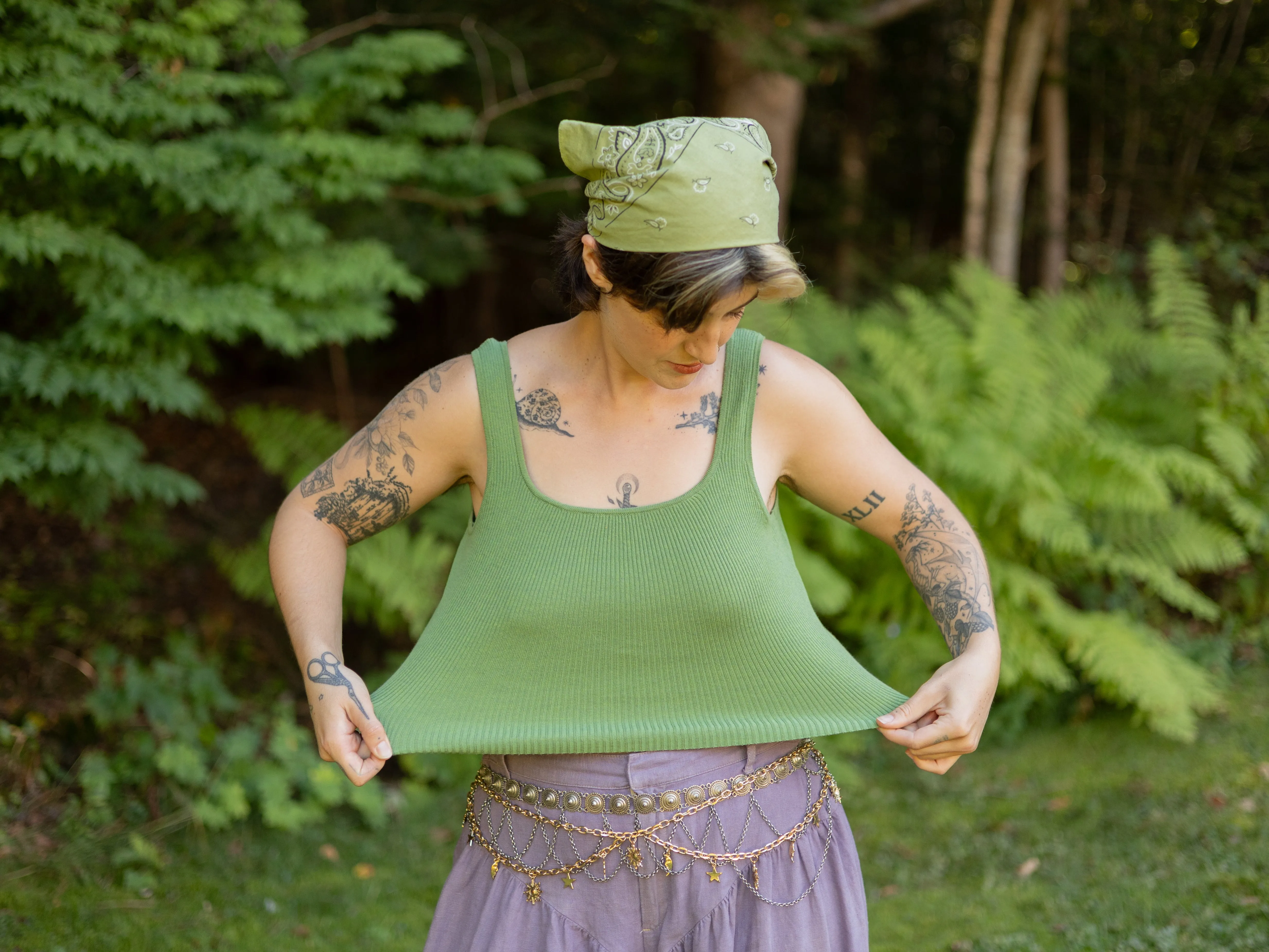 Wild Greens Vest sold by Knock Thrice product image thumbnail 4