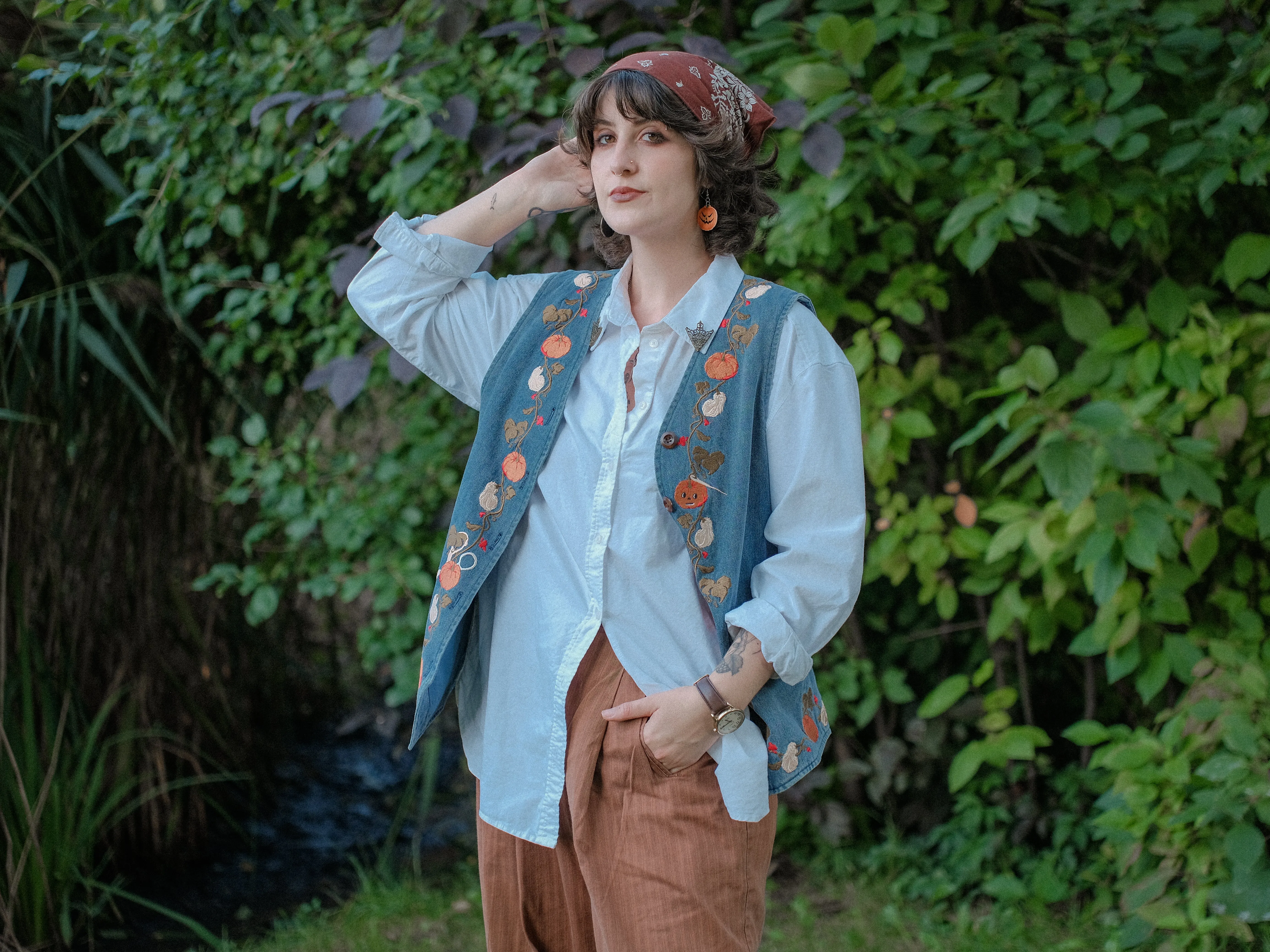 September Days // Full Length Vintage-Wash Denim Vest sold by Knock Thrice product image thumbnail 4