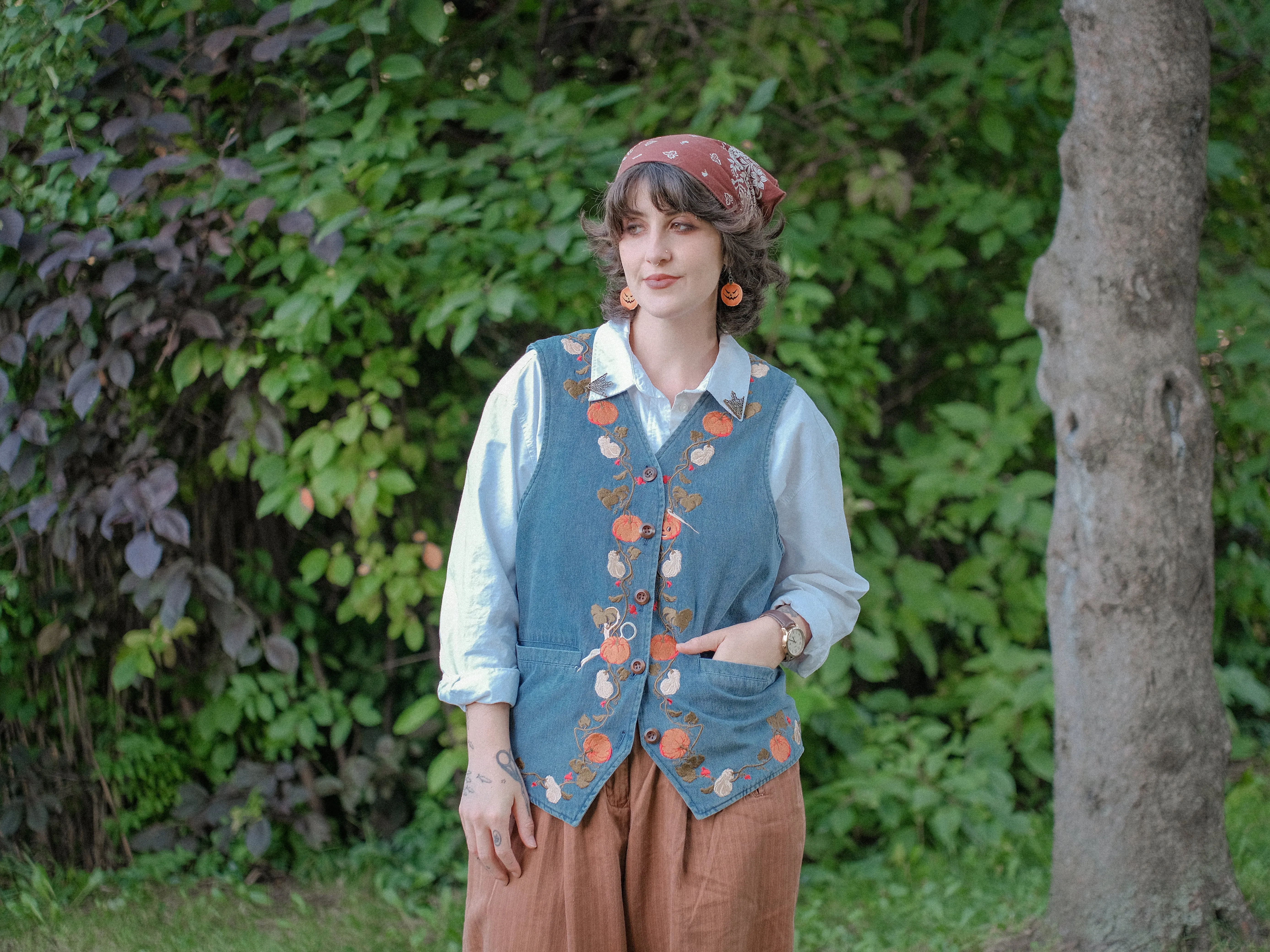 September Days // Full Length Vintage-Wash Denim Vest sold by Knock Thrice product image thumbnail 5